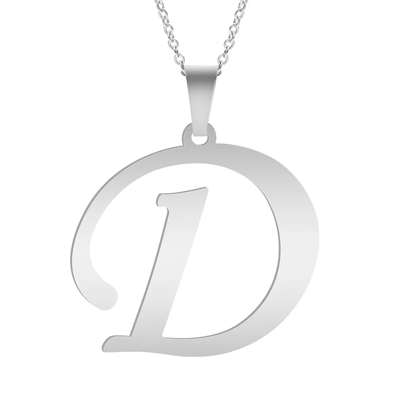 Fashion Letters A-Z Necklace for Women Men Stainless Steel High Quality English Alphabe Necklace A B C D E FGHIJKLMNOPQRSTUVWXYZ necklace