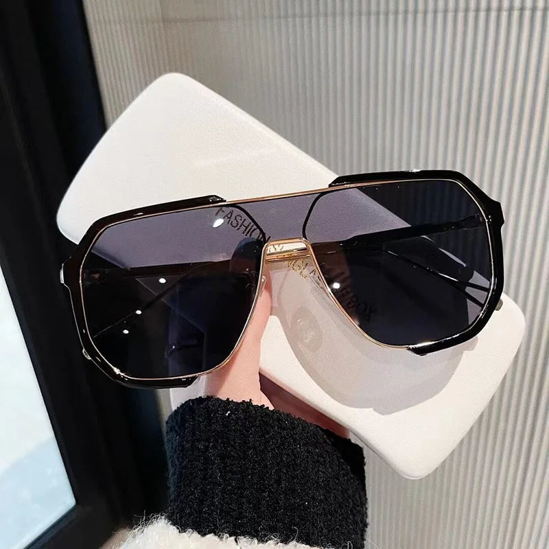 Oversized Sunglasses Women  New Unique One Piece Fashion Sunglasses For Men UV400 Punk Glasses Trending Female Eyewear UV400 Glasses