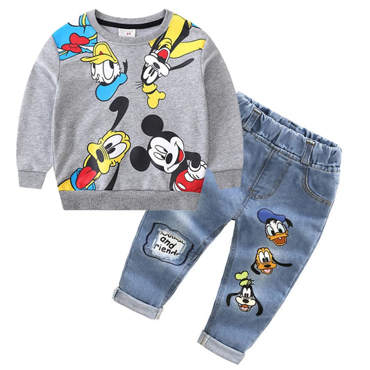 New Autumn Children Clothing Set Toddler Boys Costume Cartoon Mickey Mouse Top Pants for 2-6 Years Kids Clothes Child Sport Suit boys dress