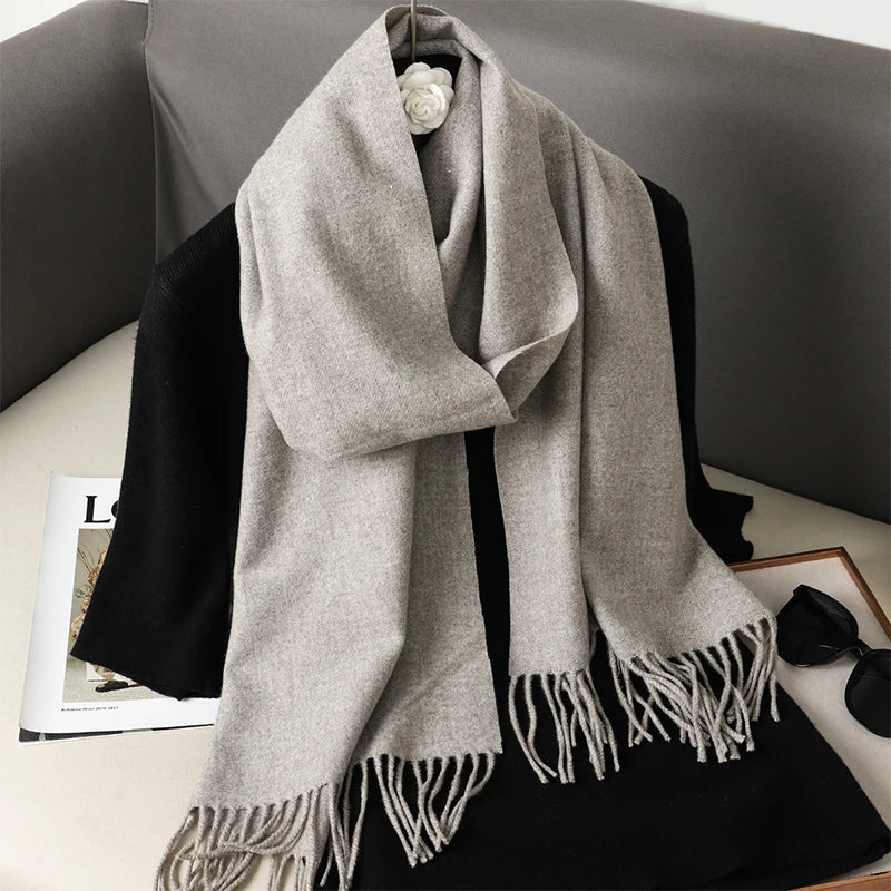 New 62 Color Winter Scarf For Women Long Warm Cashmere Scarves Hijab Solid Lady Shawl Wrap Female Pashmina Bandana Head Scarfs scarf and shawl