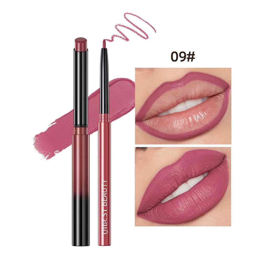 2pcs Lipstick Lipliner Pen Set Matte Velvet Lip Liner Pencil Contour Makeup Sexy Red Lip Stick Long Lasting Cosmetics  lips