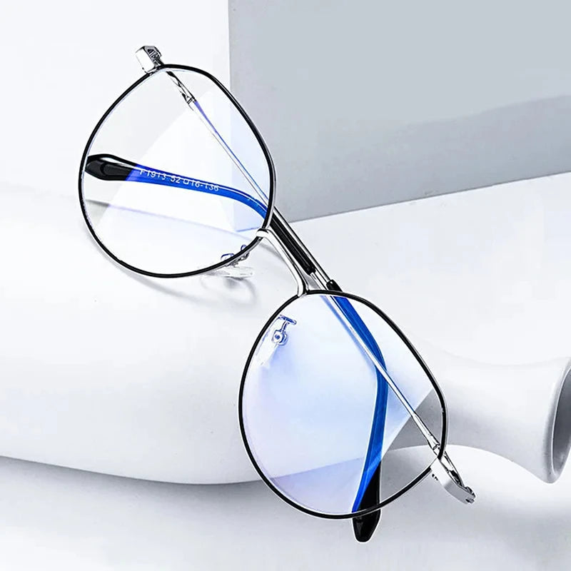 Metal Round Anti Blue Light Glasses Women Men Classic Square Eyeglasses Frames Transparent Computer Glasses Oculos Feminino Glasses