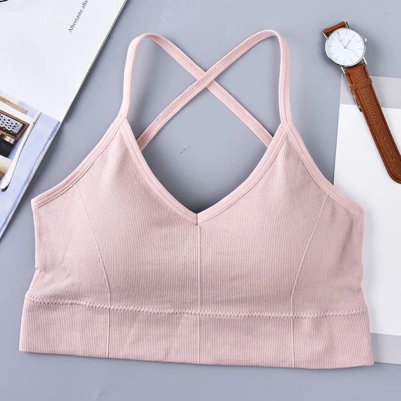 Sports Bra Women Cross Strap Beauty Back Underwear Sexy Push Up Running Yoga Fitness Sport Bra Top Breathable Quick Dry Gym sports