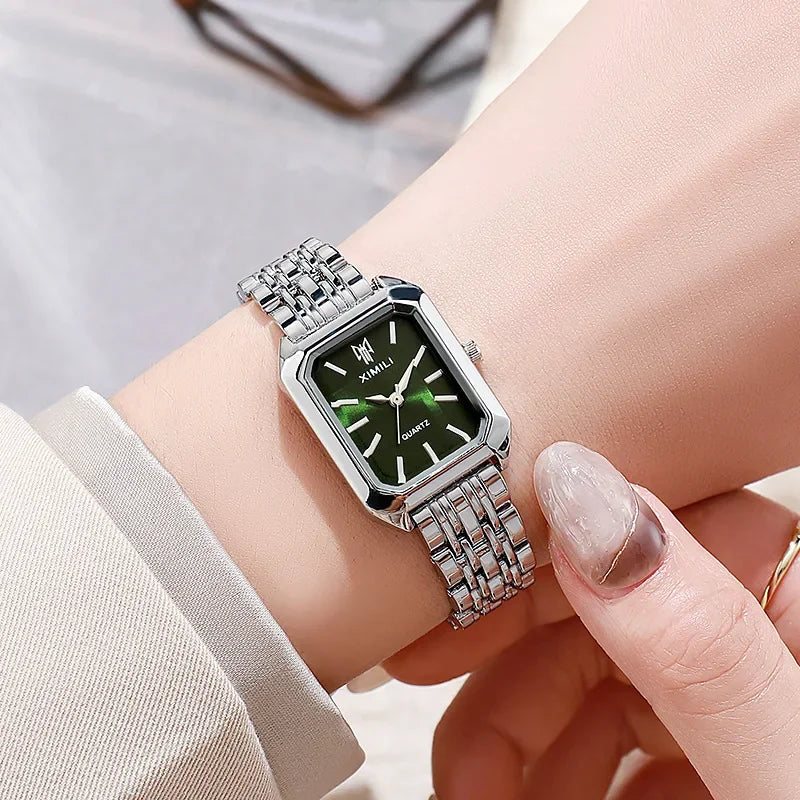 Hot Brand Stainless Steel Strap Watch Women Luxury Gift Quartz Wristwatch Student Fashion Simple Square Quartz Watches watch