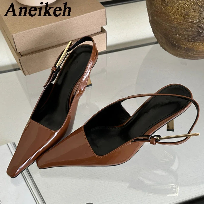 New Band Women Pumps Shoes Fashion Shallow Slip On Slingback Sandals Thin High Heel shoes