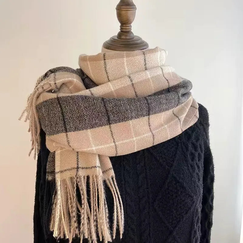 Fashion winter plaid scarf female autumn and winter everything new British classic imitation cashmere  plaid sha scarf and shawl