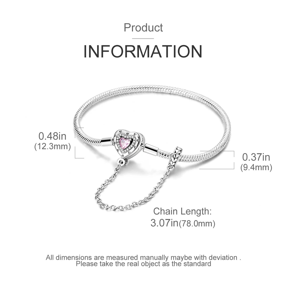 925 Sterling Silver Heart Stars and Moon Basic Chain Bracelet fit Original Charm Beads Women Design Jewelry bracelete