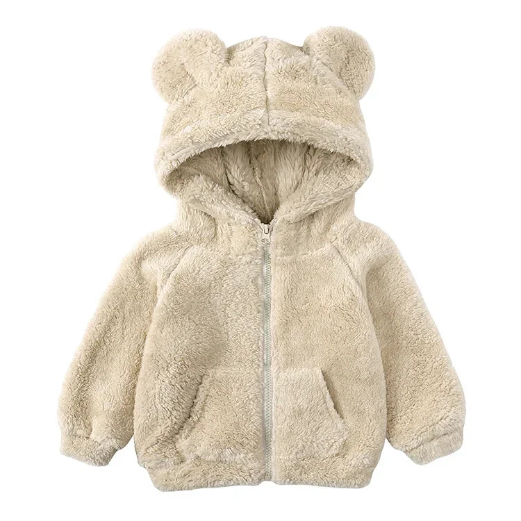 Thicken Warm Girls Winter Coat Cartoon Long Sleeve Hooded Coat for Girls Fashion Solid Color Kids Coat 1-6 Years boys jackets and coats