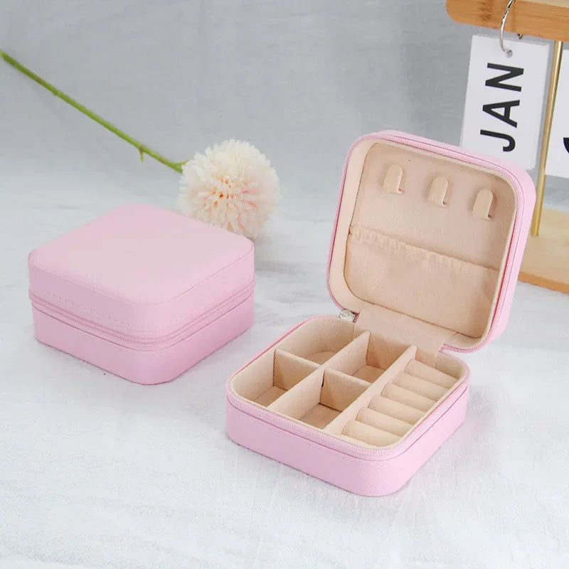 Jewelry Organizer Display Travel Jewelry Case Boxes Portable Jewelry Box Leather Storage Joyeros Organizador De Joyas jewellery box