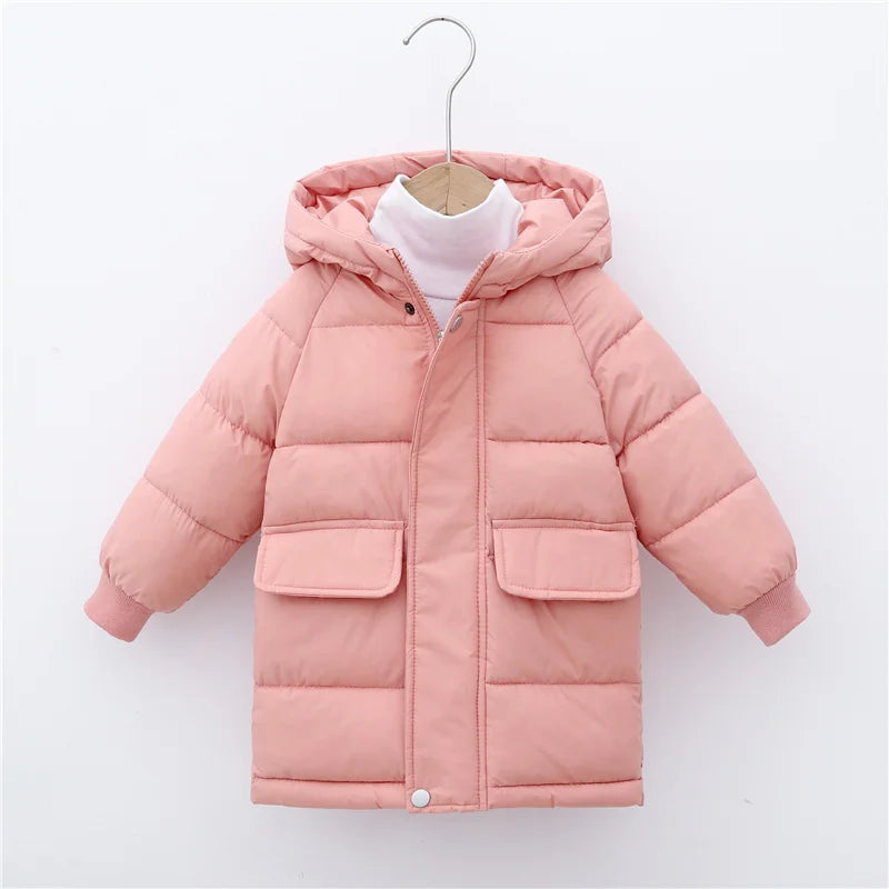 Kids Down Long Outerwear Winter Autumn Teen Cotton Clothes Boys Girls Cotton-Padded Parka Coats Big Children Thicken Warm Jacket  girls jackets and coats