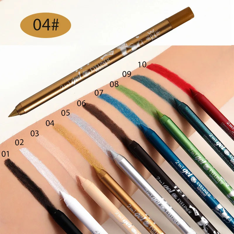 Waterproof Eyeliner Long Lasting Pencil Colourful Pigment Blue Black White Color Gel Eye Liner Pen Makeup Eye Beauty Cosmetics eyes