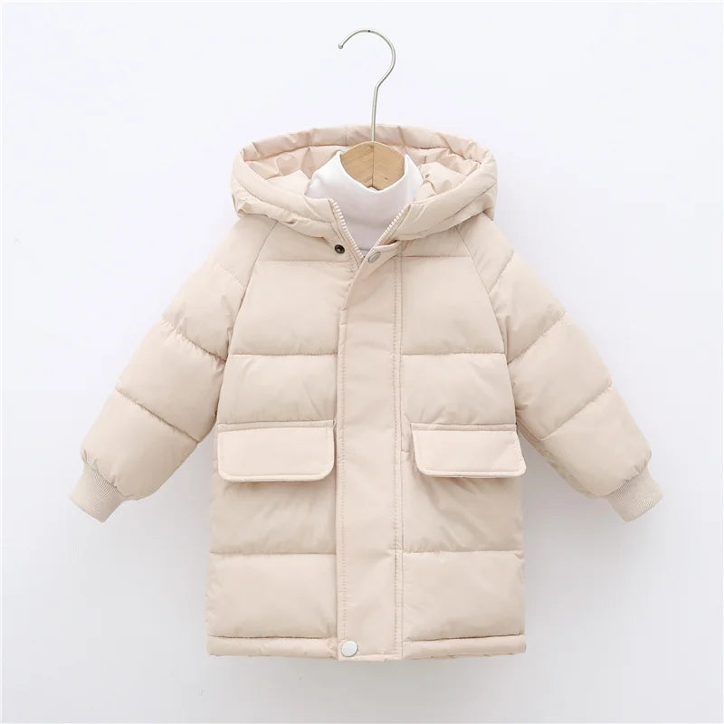 Kids Down Long Outerwear Winter Autumn Teen Cotton Clothes Boys Girls Cotton-Padded Parka Coats Big Children Thicken Warm Jacket  girls jackets and coats