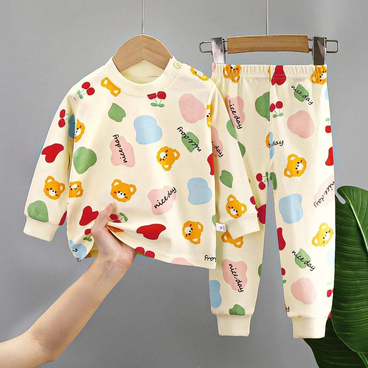 New Kids Boys Girls Pure Cotton Pajamas Cute Cartoon Long Sleeve Pyjamas Toddler Baby Autumn Sleepwear Children's Clothing Sets night wear girls