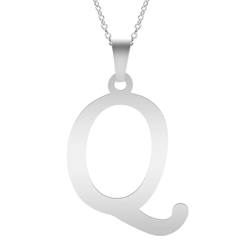 Fashion Letters A-Z Necklace for Women Men Stainless Steel High Quality English Alphabe Necklace A B C D E FGHIJKLMNOPQRSTUVWXYZ necklace