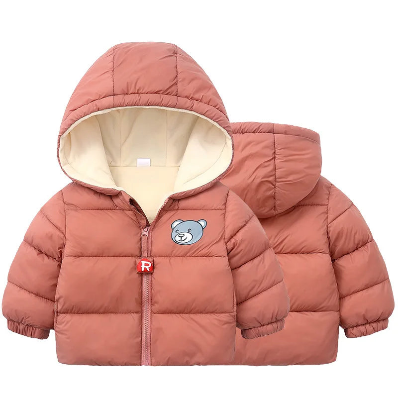 Kids Clothes Children's Jacket Coat Clothing Boy Girl Hooded Thicken Velvet Lining Keep Warm Down Jacket Children Clothing boys jackets and coats