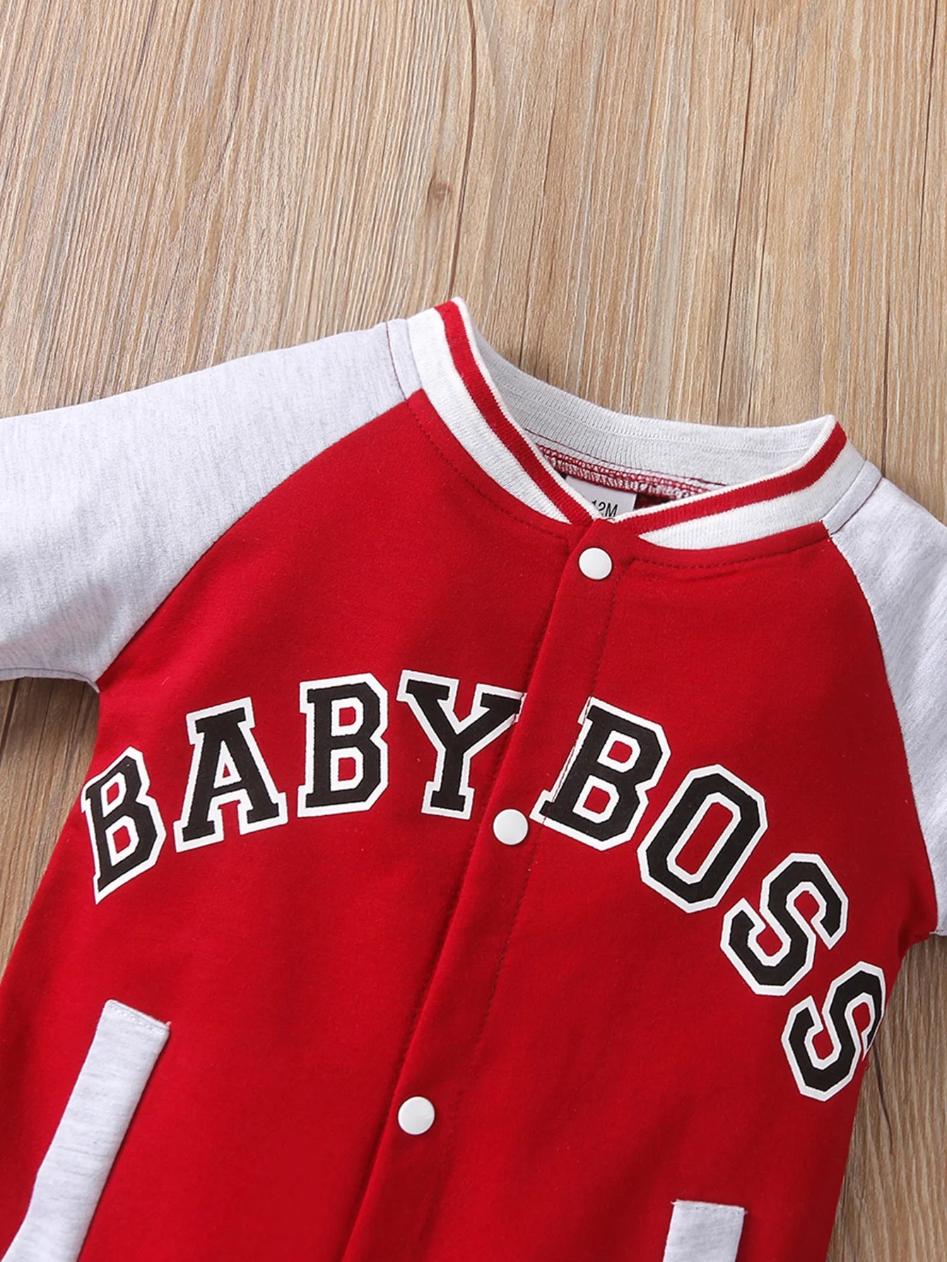 Fashionable letter printed long sleeved round neck cute and personalized baby boy jumpsuit infants boys