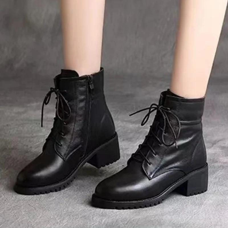 Winter Women's Boots Plus Velvet Warm Short Soft Feet Casual Thick-soled Mother Boots All-match Women's Shoes ankle boots