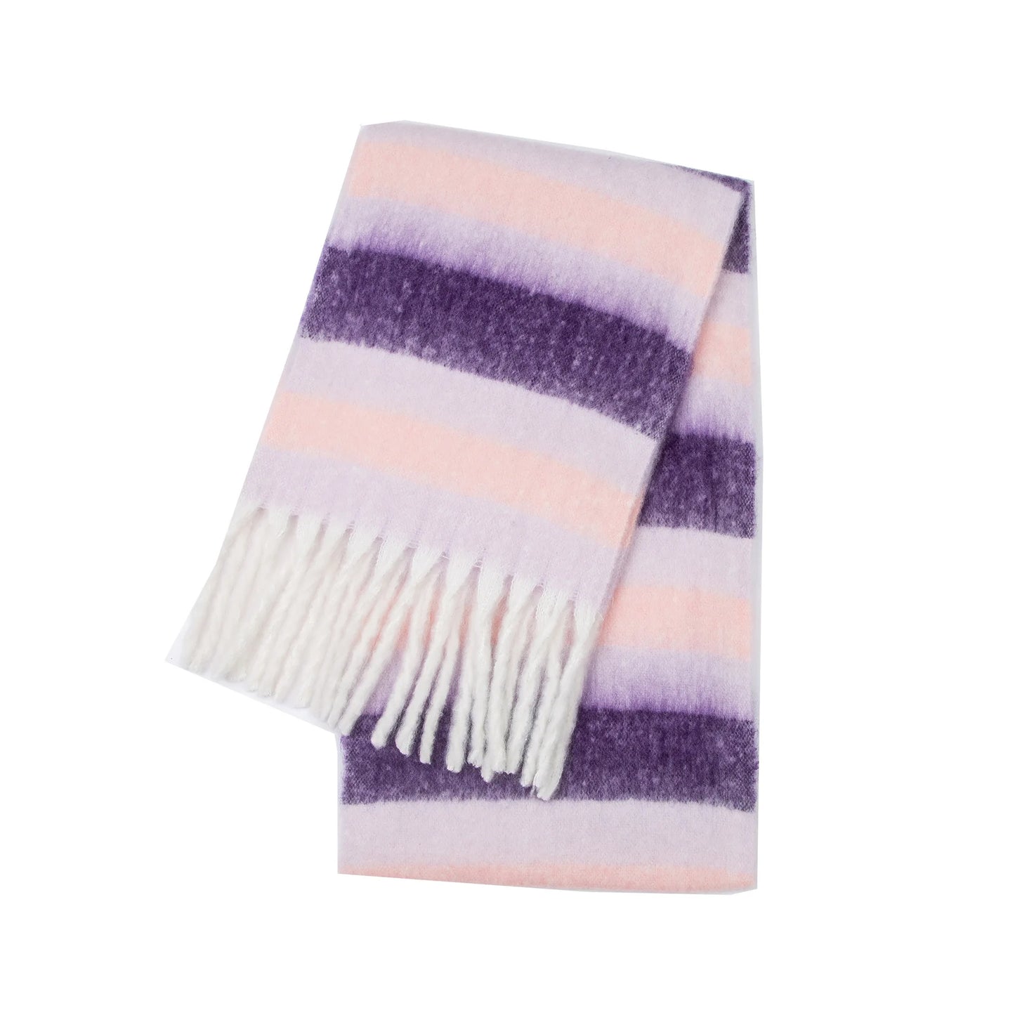 2023 Winter Thick Warm Scarf Women Cashmere Shawl and Wraps Pashmina Neckerchief Bufanda Female Rainbow Hairy Tessel Echarpe New