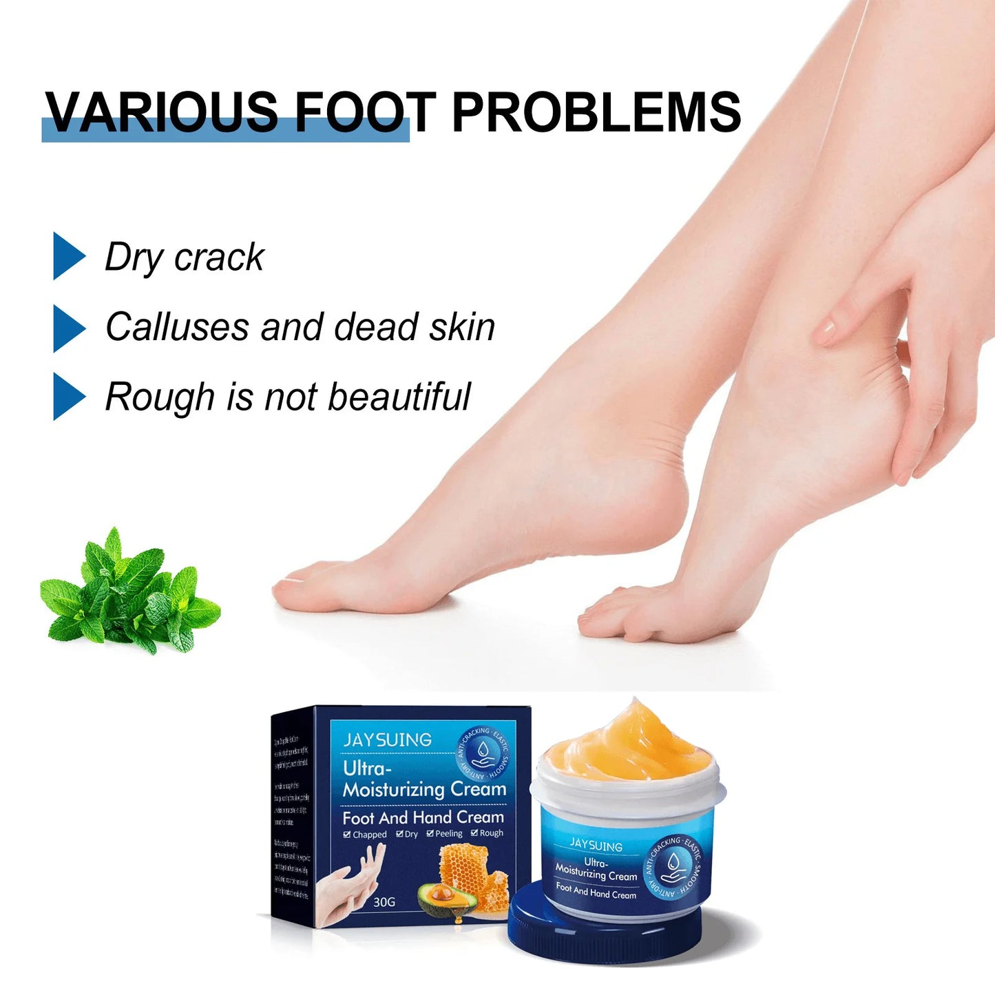 30g Anti-Drying Crack Foot Hand Cream Women Men Heel Cracked Repair Mask Care Moisturizing Whitening Dead Skin Removal Skin Care hand and feet