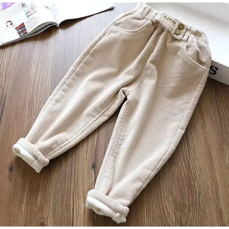 Harem Pants Corduroy Children Outfits Tracksuit Winter Cotton Trousers Kids Outwear pants Boys Girls Casual Warm Loose Pants bottoms girls