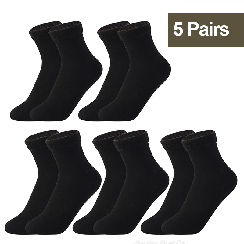 1/2/3/5/10Pairs Thermal Socks Women Winter Warm Thicken Fleece Short Socks Cashmere Wool Socks Snow Velvet Boots Home Floor Wear Socks