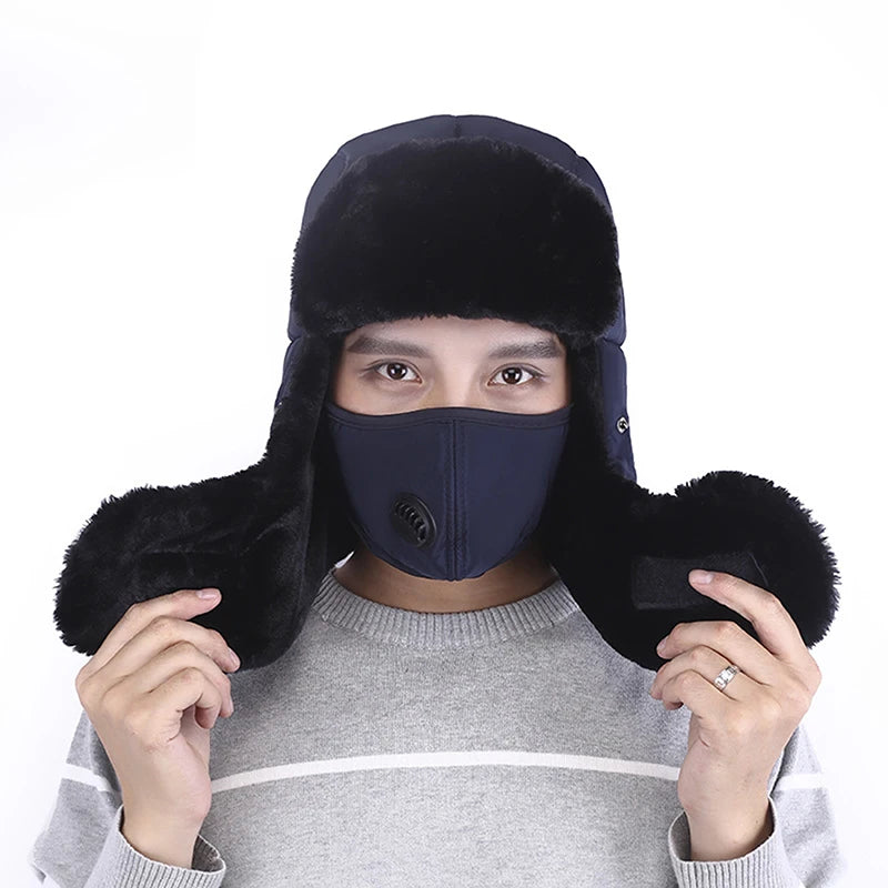 Warm Cap Winter New Fashion Men Women Hats Waterproof Thermal Fleece Bomber Hat Hooded Neck Warmer Hiking Scarves Snow Ski caps