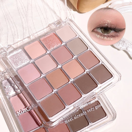 Sixteen-color sunset magic eye shadow plate pearl matte earth color Korean makeup eye shadow eyes