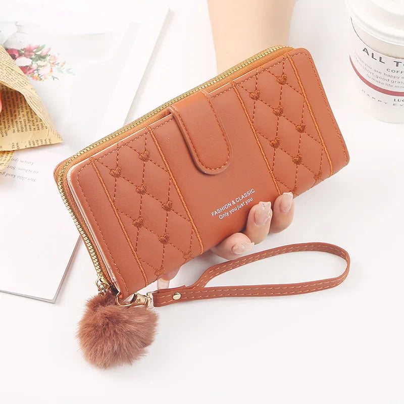 Women Long Wallet Pu Leather Card Holder Large Capacity Hasp Zipper Coin Purse Multi Card Organizer Cell Phone Wristlet Handbag bags