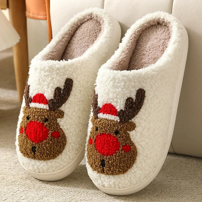 Slippers for Women Men Winter Cute Cartoon Home Non Slip Couple Floor Slides Indoor Plush slipper