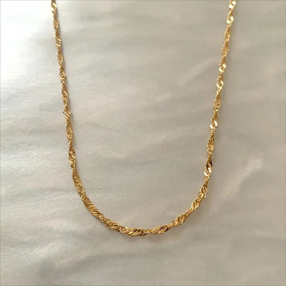 Gold Plated Stainless Steel Dainty Minimalist Zircon Charm Anti Tarnish Chain Round Clear Cz Stone Necklace for Women Jewelry  necklace