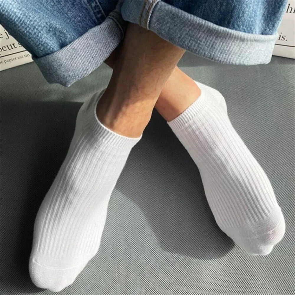 5 Pairs/Pack Ankle Socks Women 100% Cotton Invisible Sweat-absorbing Girls Low Tube Boat Socks EU 36-42 Socks