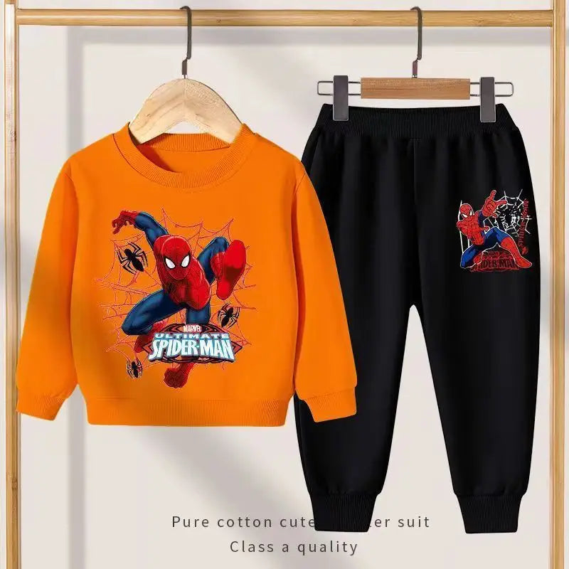 Disney Spring Autumn New Products Boys Girls Clothes Set Spider-Man Hoodies Coat + Pants 2PCS Set Casual Kids Sportswear boys dress