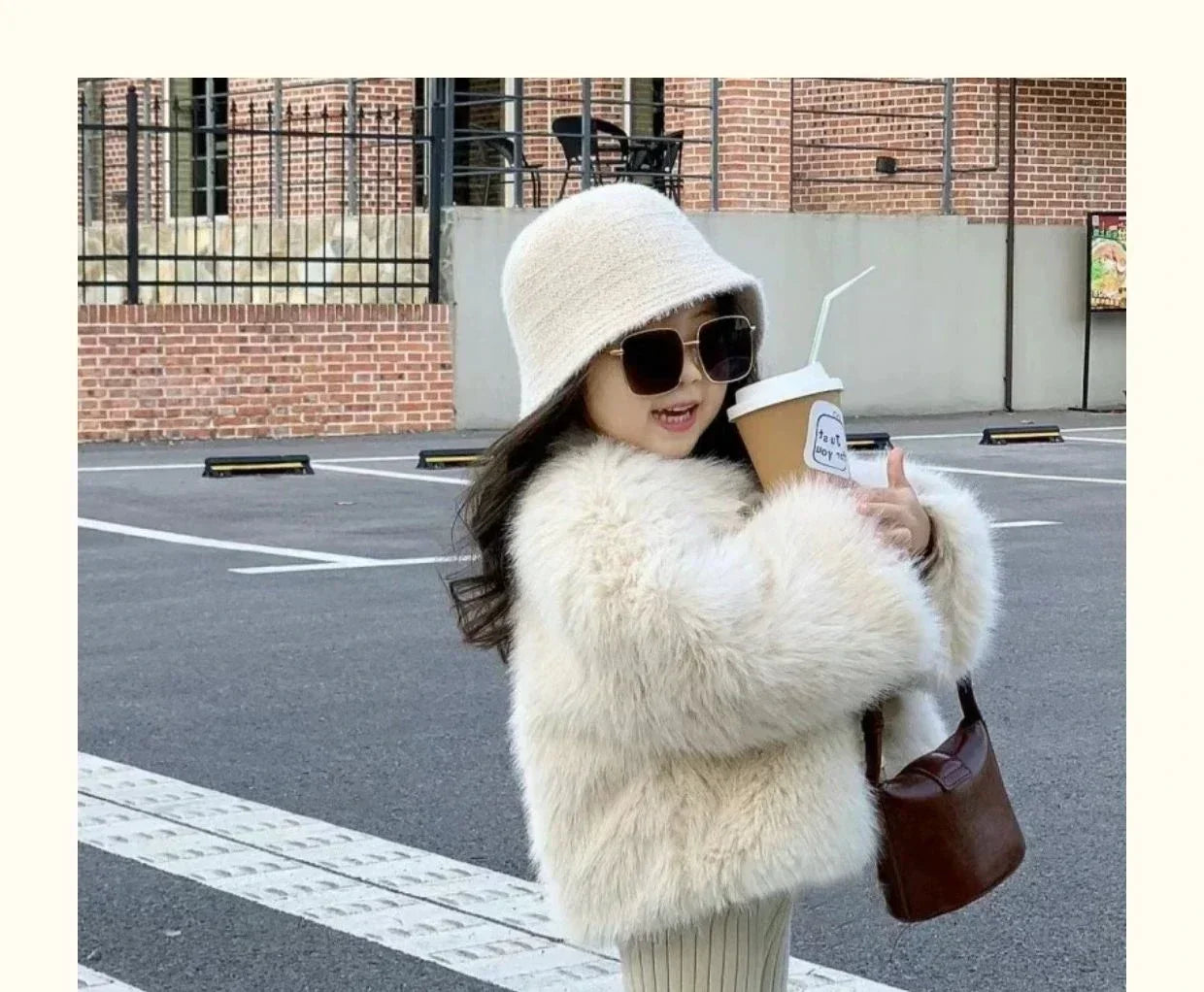 Coats Winter New Girls Plush Thickening Children Clothing Versatile Furs Cotton Fashion Outerwear Simple Warm girls jackets and coats