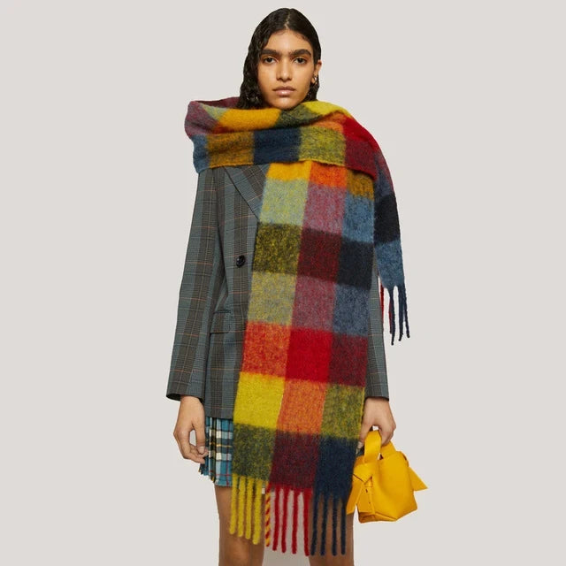 New Men Women Cashmere Scarf Thicked Warm Blanket Colorful Plaid Long Tassels Soft Shawls Neck Wraps Scarves scarf and shawl