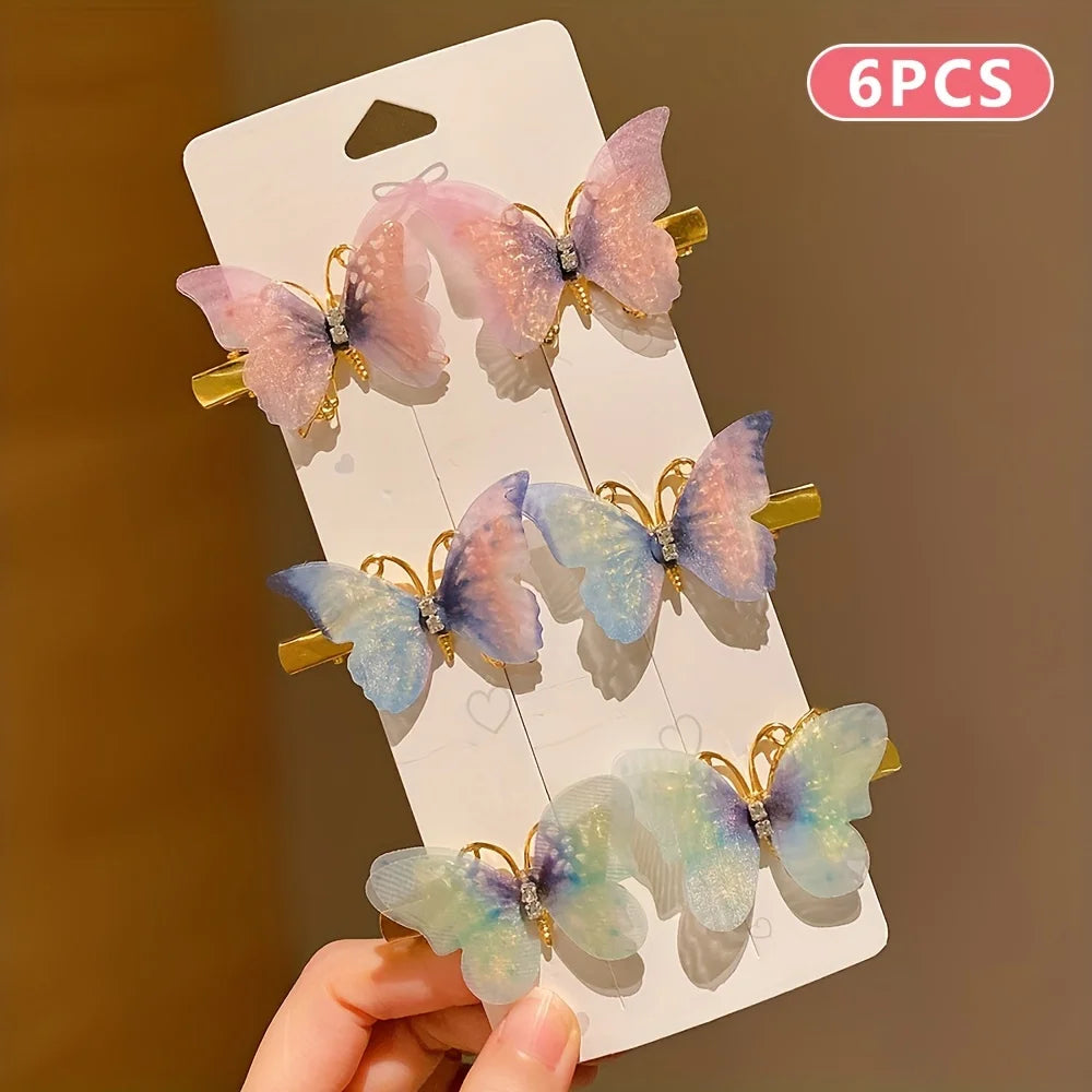 6/12/24/36 pieces of sweet girl butterfly hairpins that do not hurt hair, super nice and cute hairpins   hairclips