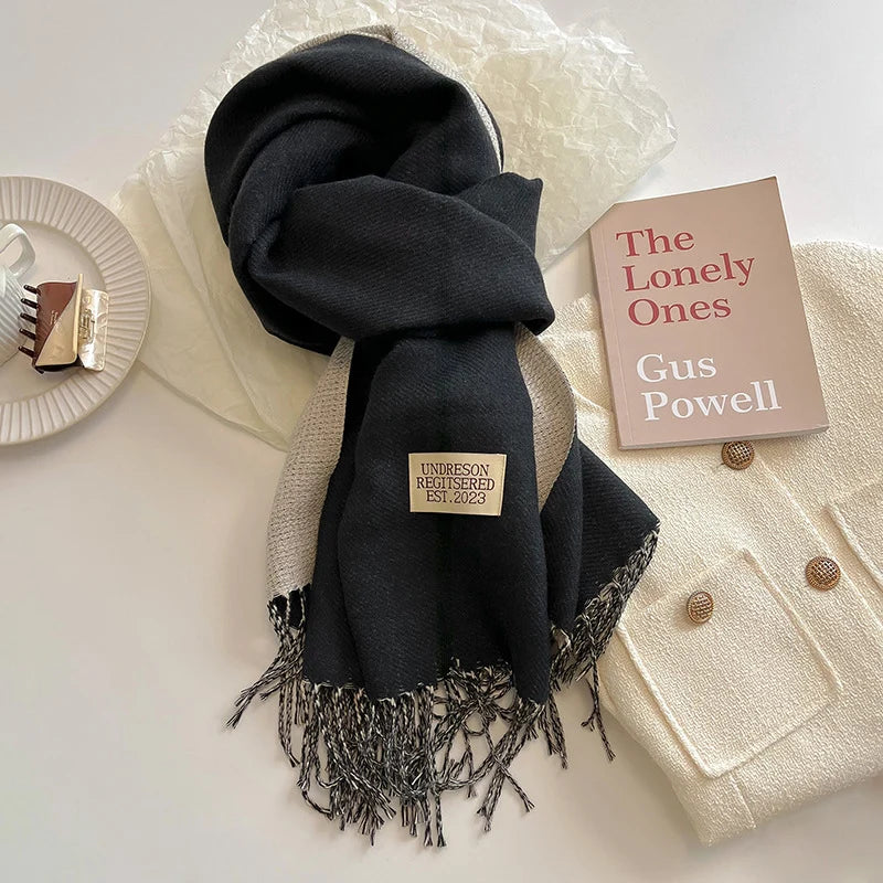 Fashion Solid Cashmere Warm Scarf New Design Pashmina Winter Double Side Diffrent Color Shawl Wraps Bufanda with Tassel Blanket scarf and shawl