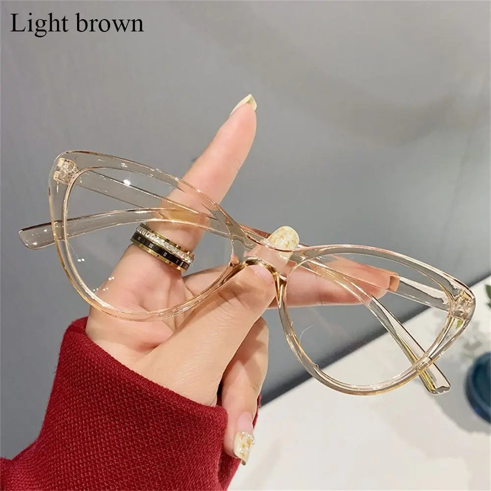 Women Anti Blue Rays Glasses Fashion Cat Eye Computer Goggles Big Frame Eyeglasses Vision Care Blue Light Blocking Eyewear Glasses