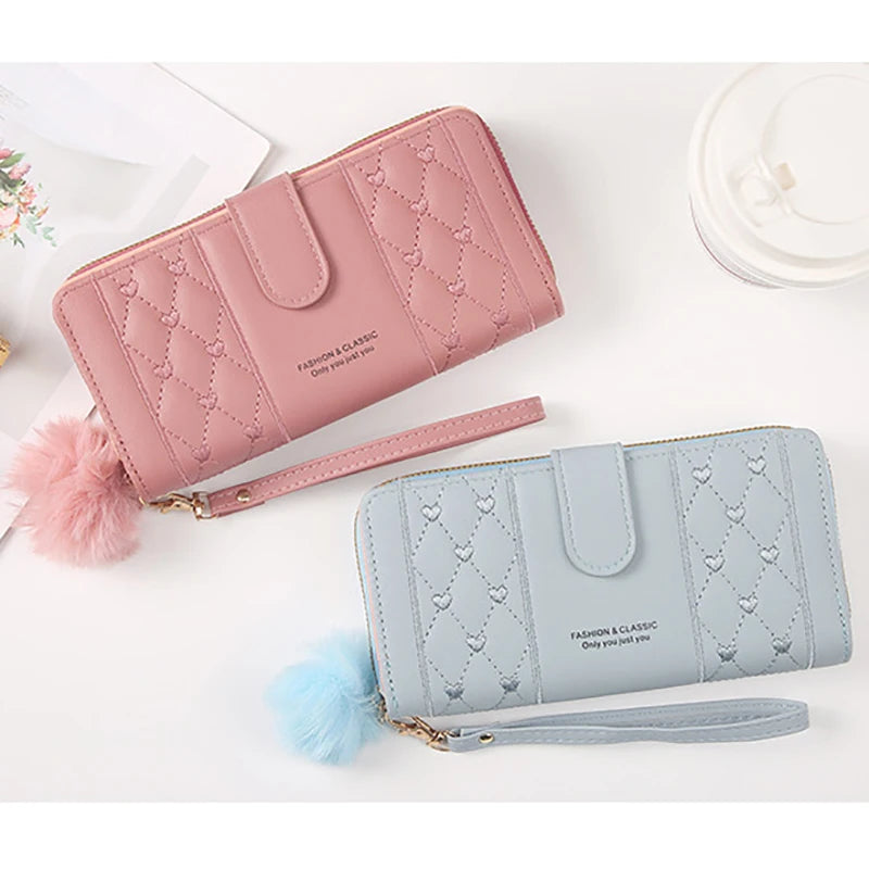 Women Long Wallet Pu Leather Card Holder Large Capacity Hasp Zipper Coin Purse Multi Card Organizer Cell Phone Wristlet Handbag bags