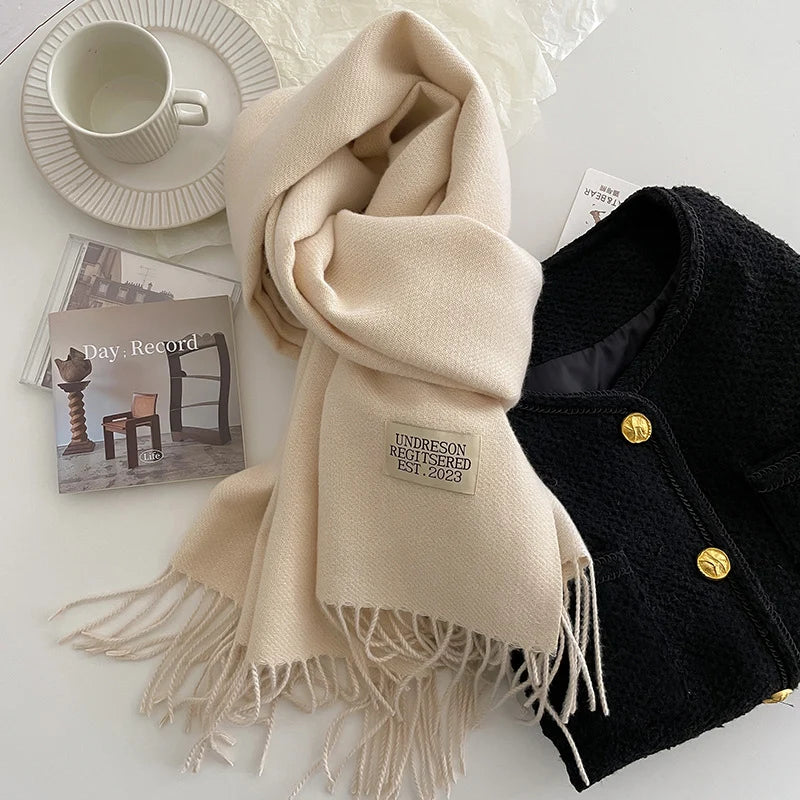 Fashion Solid Cashmere Warm Scarf New Design Pashmina Winter Double Side Diffrent Color Shawl Wraps Bufanda with Tassel Blanket scarf and shawl