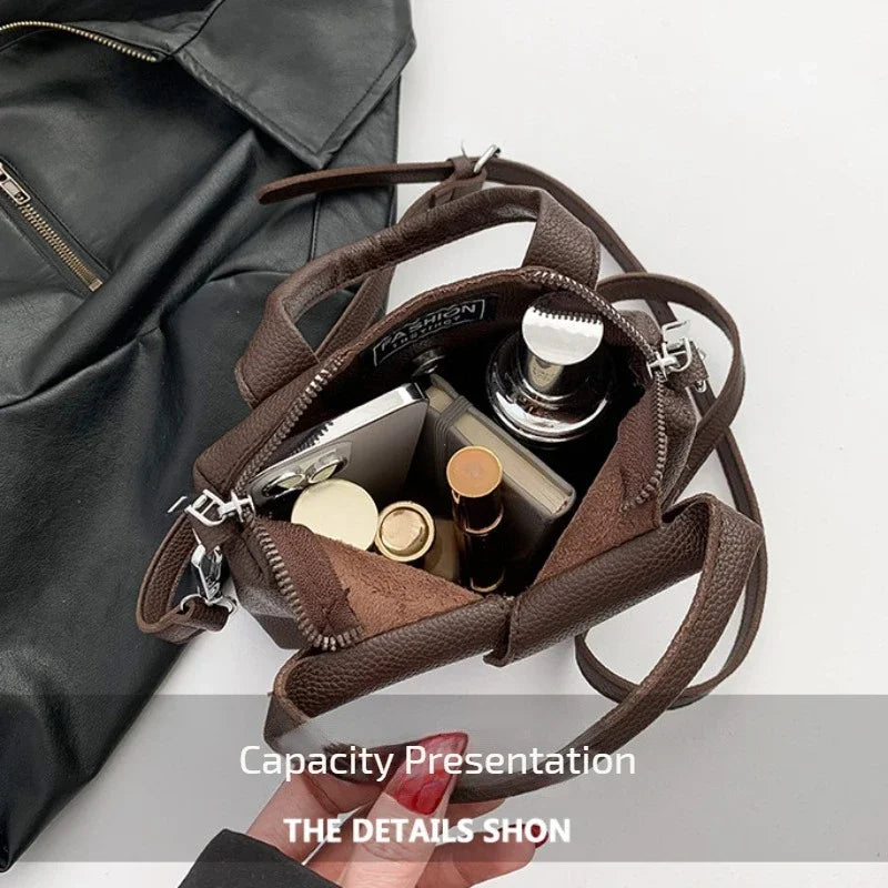 PU Square Compact Shoulder and Crossbody Bags Zipper Unique Design High Quality Hand Bags for Women 2024 Designer Style Bolso bags