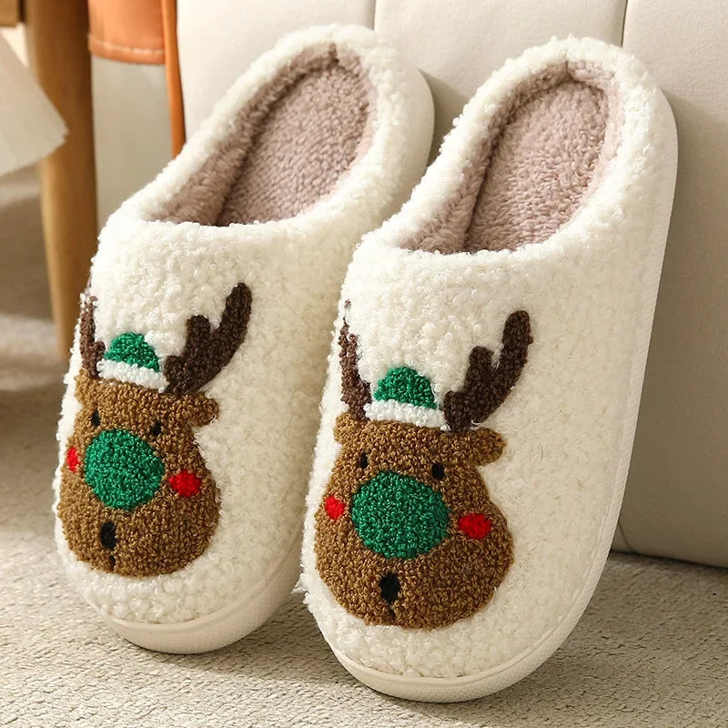 Slippers for Women Men Winter Cute Cartoon Home Non Slip Couple Floor Slides Indoor Plush slipper