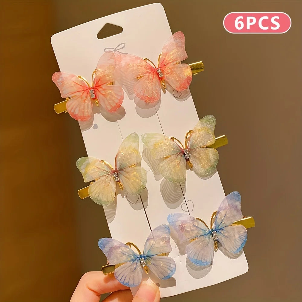 6/12/24/36 pieces of sweet girl butterfly hairpins that do not hurt hair, super nice and cute hairpins   hairclips