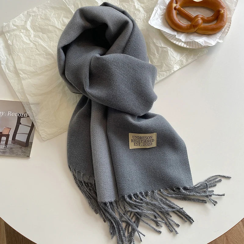 Fashion Solid Cashmere Warm Scarf New Design Pashmina Winter Double Side Diffrent Color Shawl Wraps Bufanda with Tassel Blanket scarf and shawl