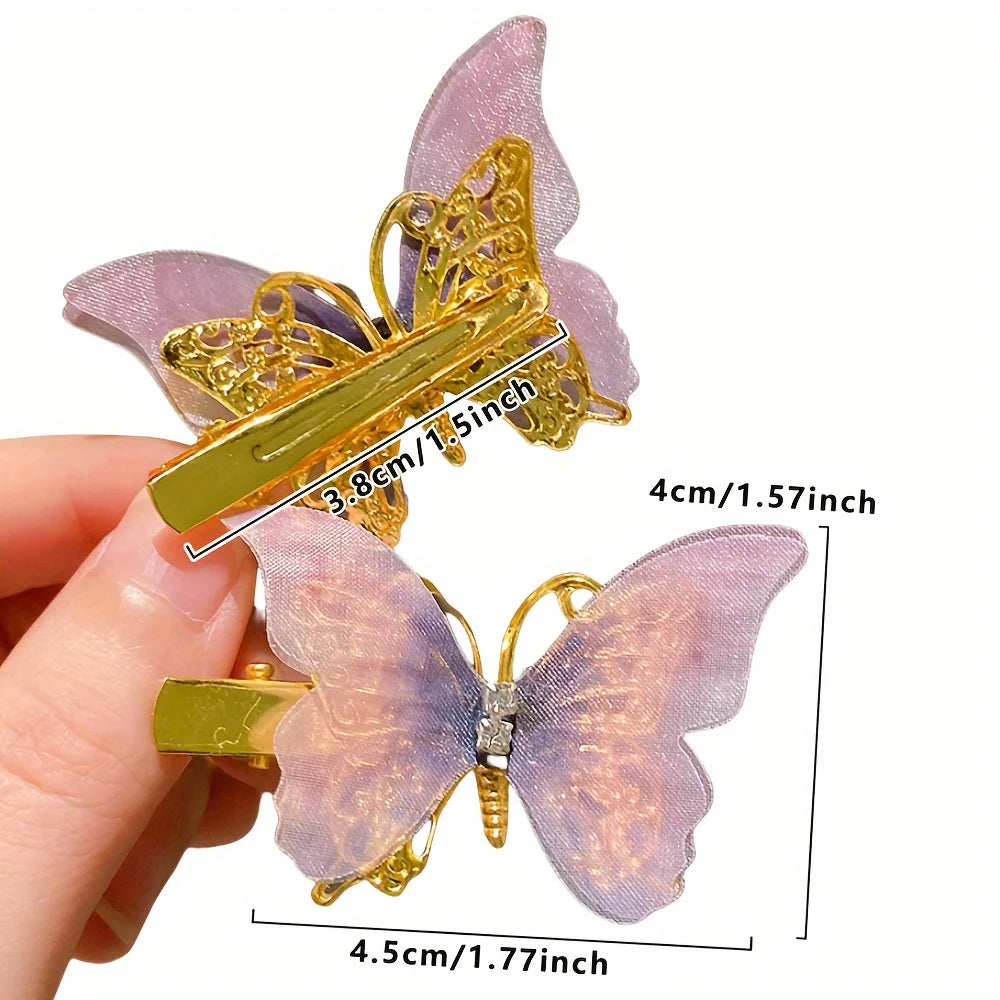 6/12/24/36 pieces of sweet girl butterfly hairpins that do not hurt hair, super nice and cute hairpins   hairclips