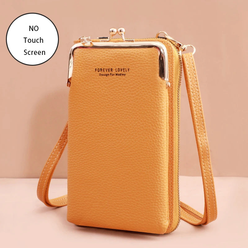 Women's Handbag Touch Screen Cell Phone Purse Shoulder Bag Female Cheap Small Wallet Soft Leather Crossbody bags