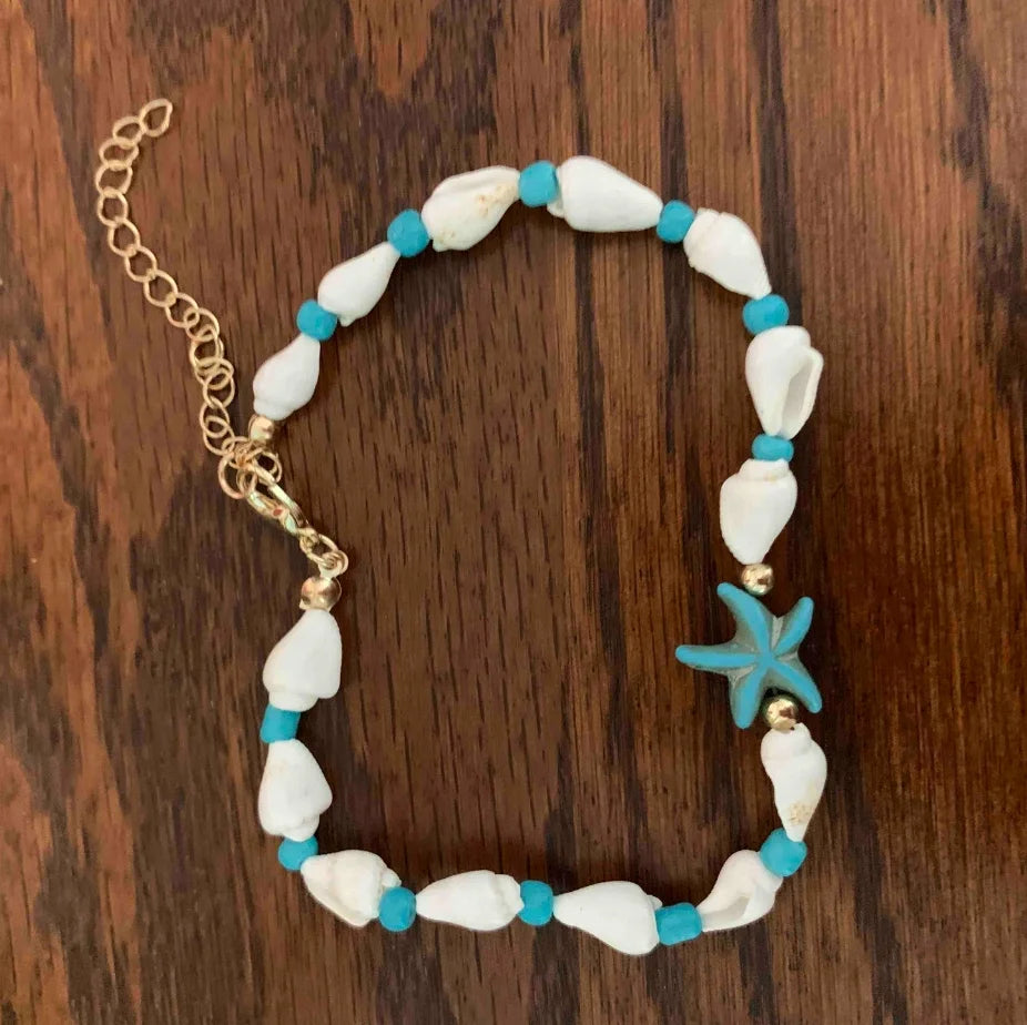 Starfish & Conch Decor Anklet