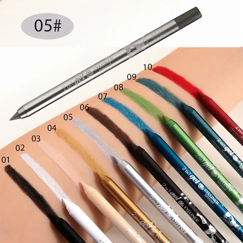 Waterproof Eyeliner Long Lasting Pencil Colourful Pigment Blue Black White Color Gel Eye Liner Pen Makeup Eye Beauty Cosmetics eyes