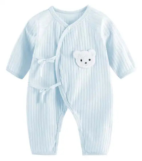 Boys Girls One Piece Outfit  100% Cotton Newborn Baby Long Sleeve Romper Infant Solid Knitting Thin Jumpsuit For Seasons infants boys