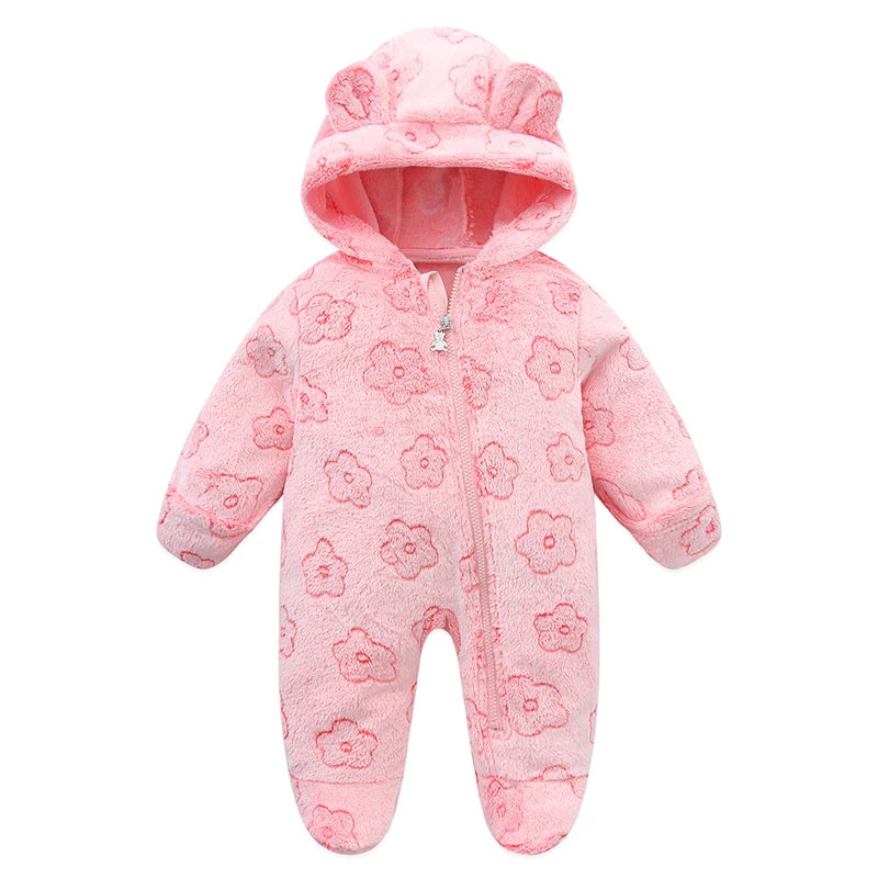 Soft Newborn Baby Clothes Flannel Autumn Winter Baby Boys Girls Jumpsuit Cartoon Newborn Bodysuit Warm Rompers for Babies 0-12M infants boys