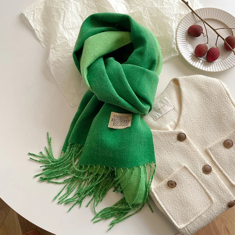 Fashion Solid Cashmere Warm Scarf New Design Pashmina Winter Double Side Diffrent Color Shawl Wraps Bufanda with Tassel Blanket scarf and shawl